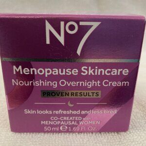 No 7 Menopause Skincare Overnight Cream 1.69 oz jar - NIB